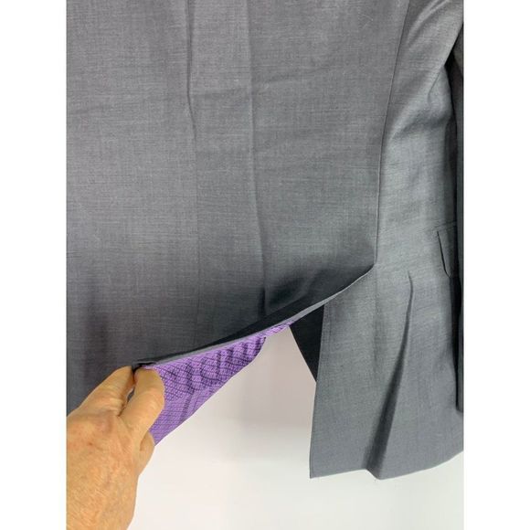 Men’s Ted Baker London blazer suit coat 38R Silver Gray 6316 EUC Jarrow CT - Picture 7 of 8